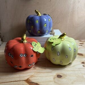 T.J.Maxx Halloween Pumpkin Decor Set - Purple, Orange, Yellow